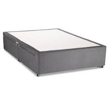 Divan base with matching 20 inch headboard (charcoal cloth fabric)