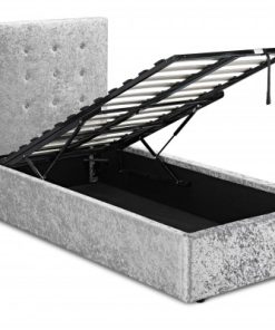 Rimini Hydraulic Crushed Silver Velvet Bed