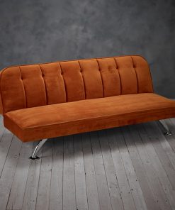 Brighton orange velvet sofa bed