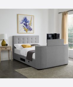 Mayfair t.v bed in grey flannel fabric