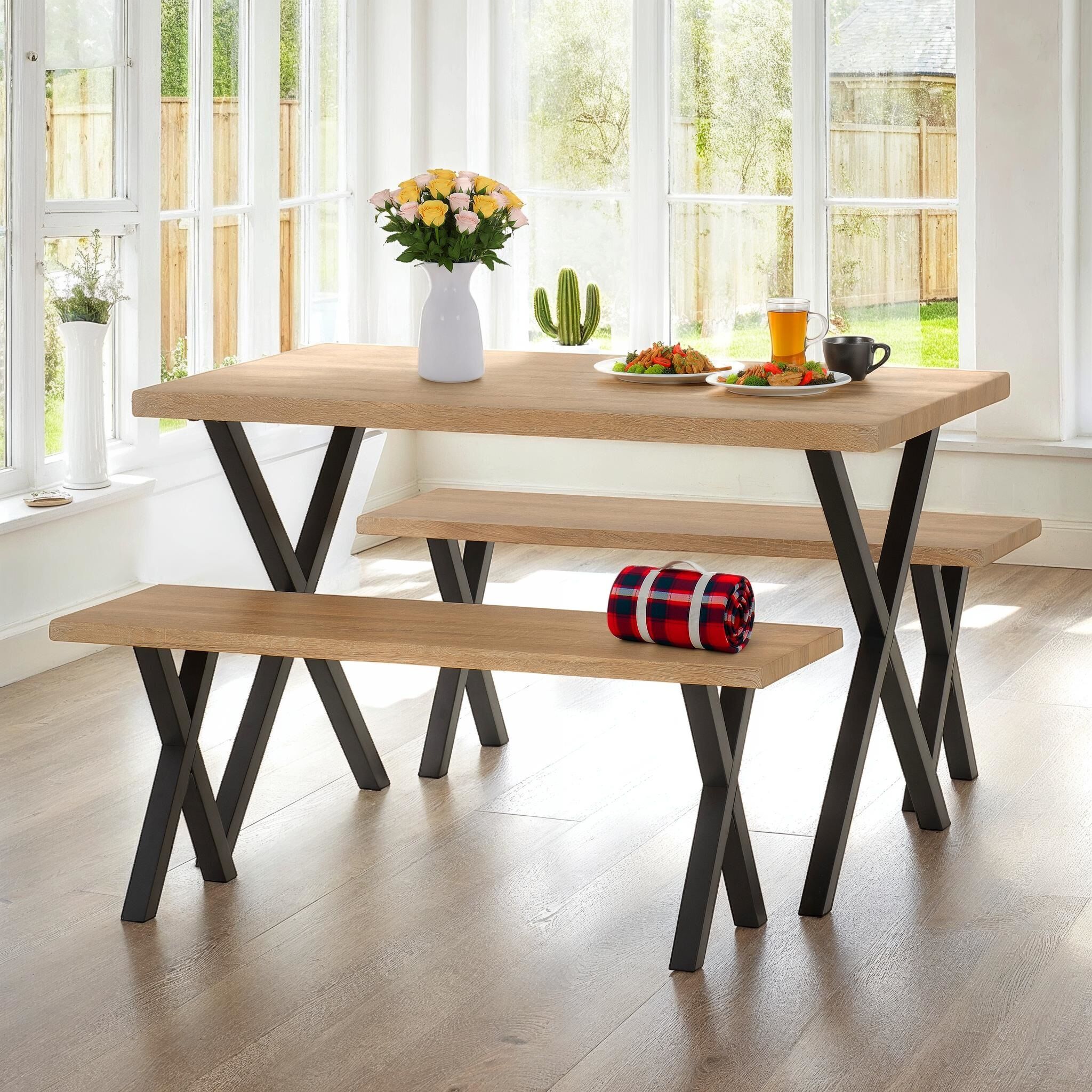 Buxton bench dining set