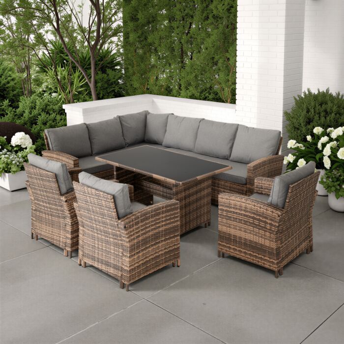 Aspen corner garden furniture rattan set