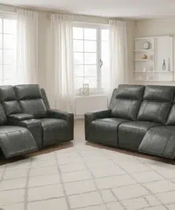 Barcelona electric recliner grey leather 3+2 set