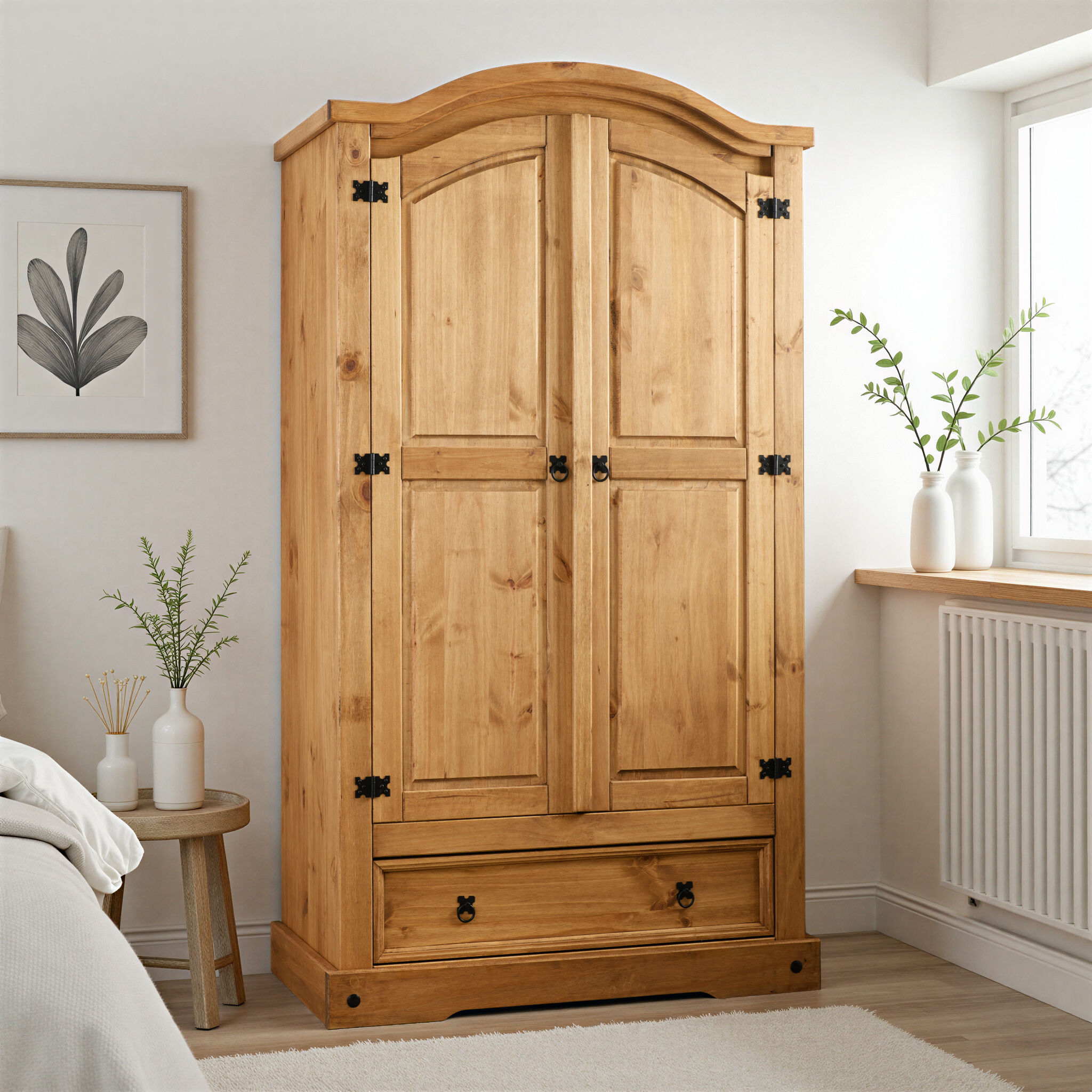 corona 2 door 1 drawer robe