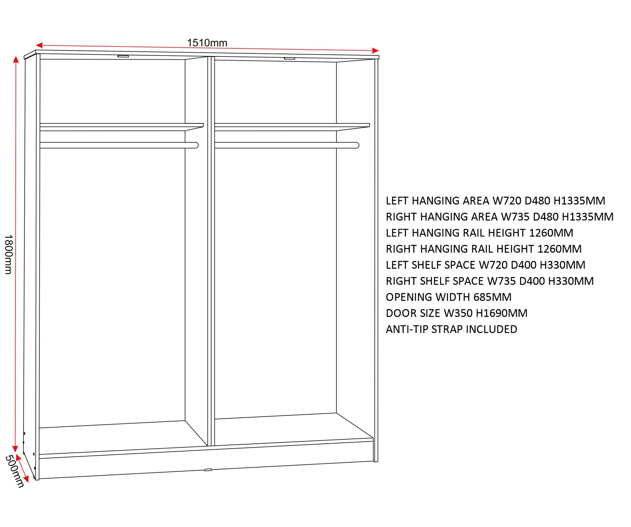 Malvern 4 door robe - Image 3
