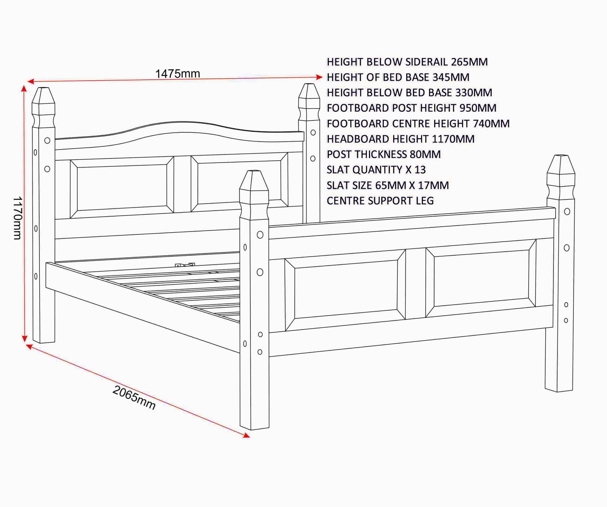 Corona 4ft6 high end pine bed frame - Image 4