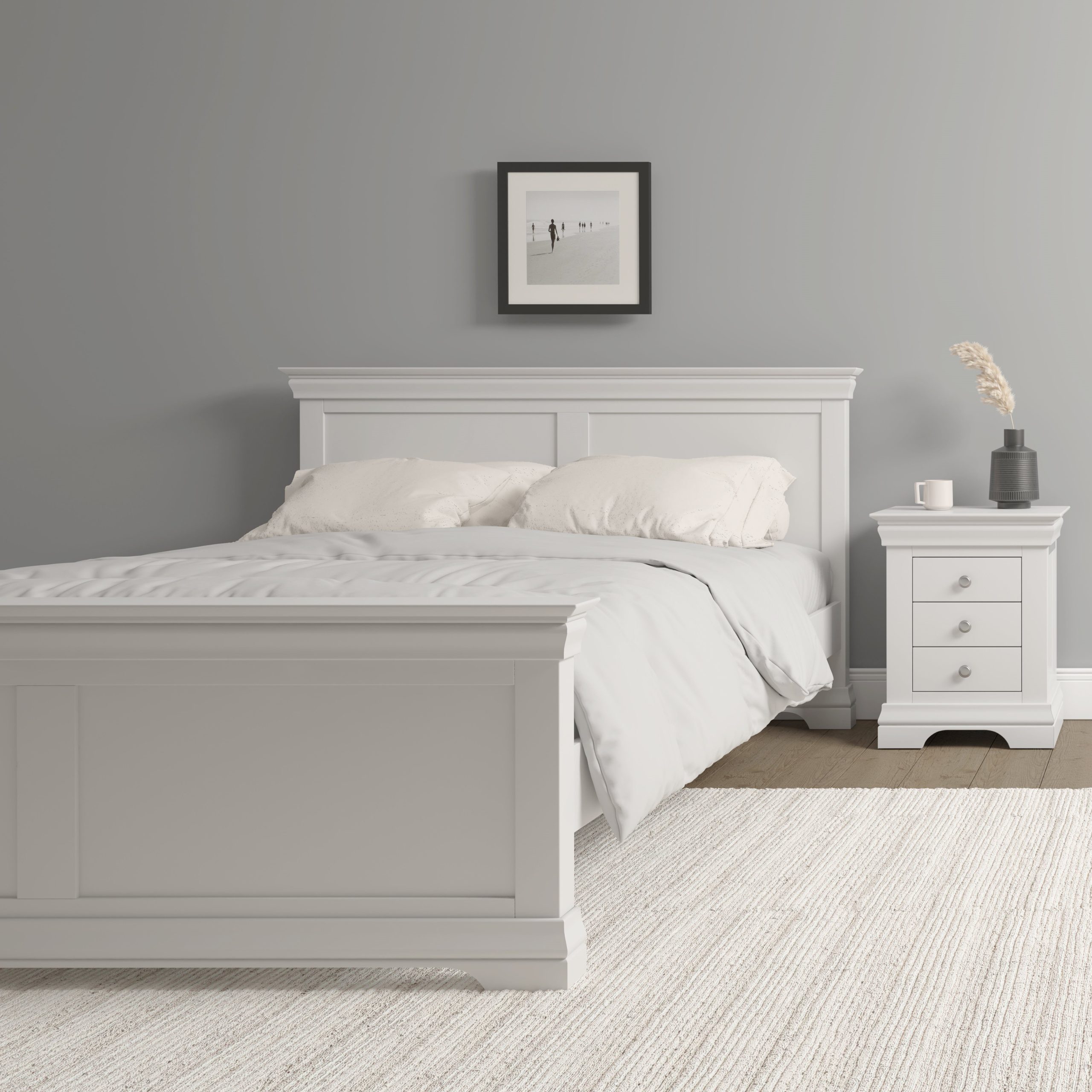 bordeaux 4ft6 high end grey bed