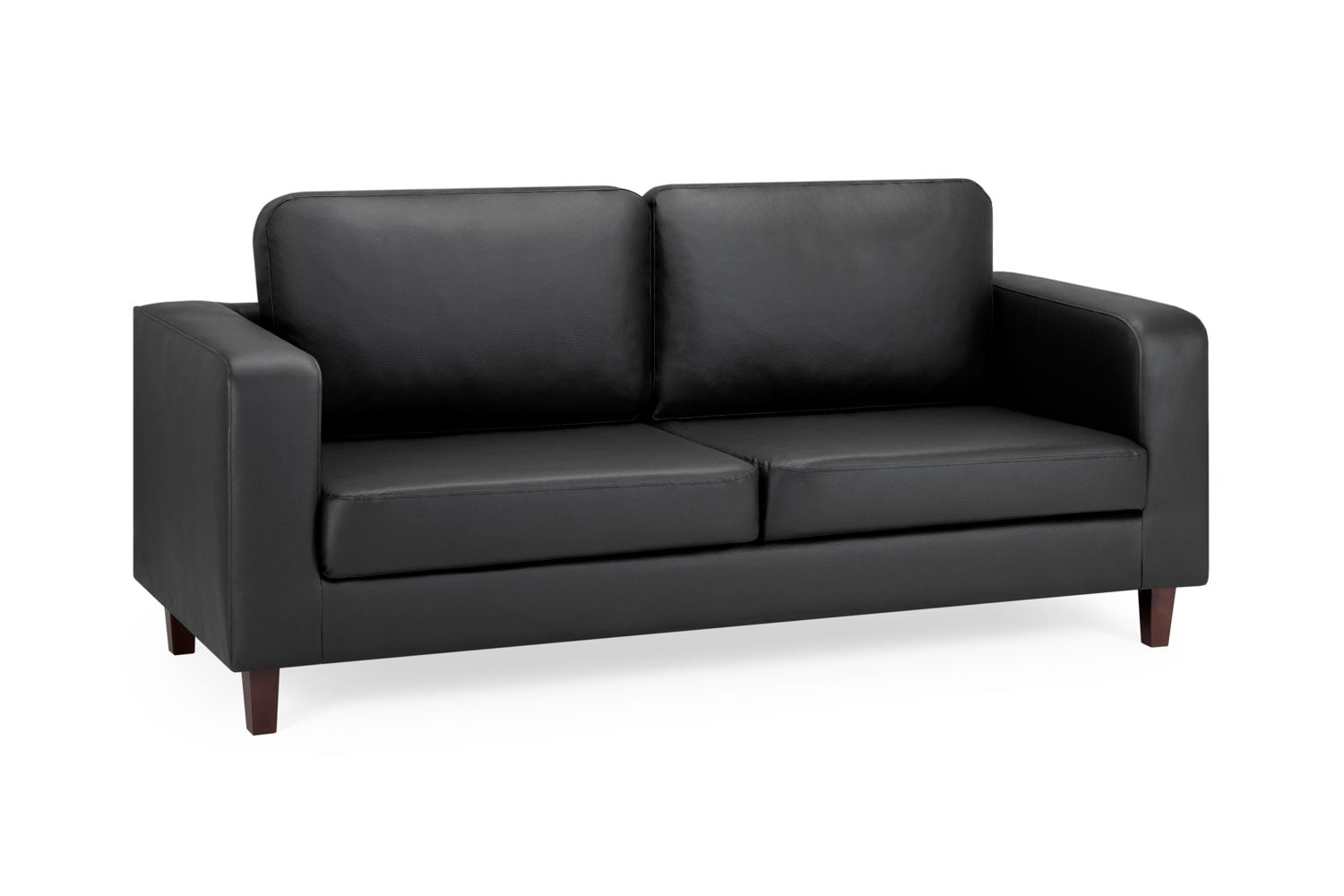 Box Sofa Black 3 Seater - Image 2