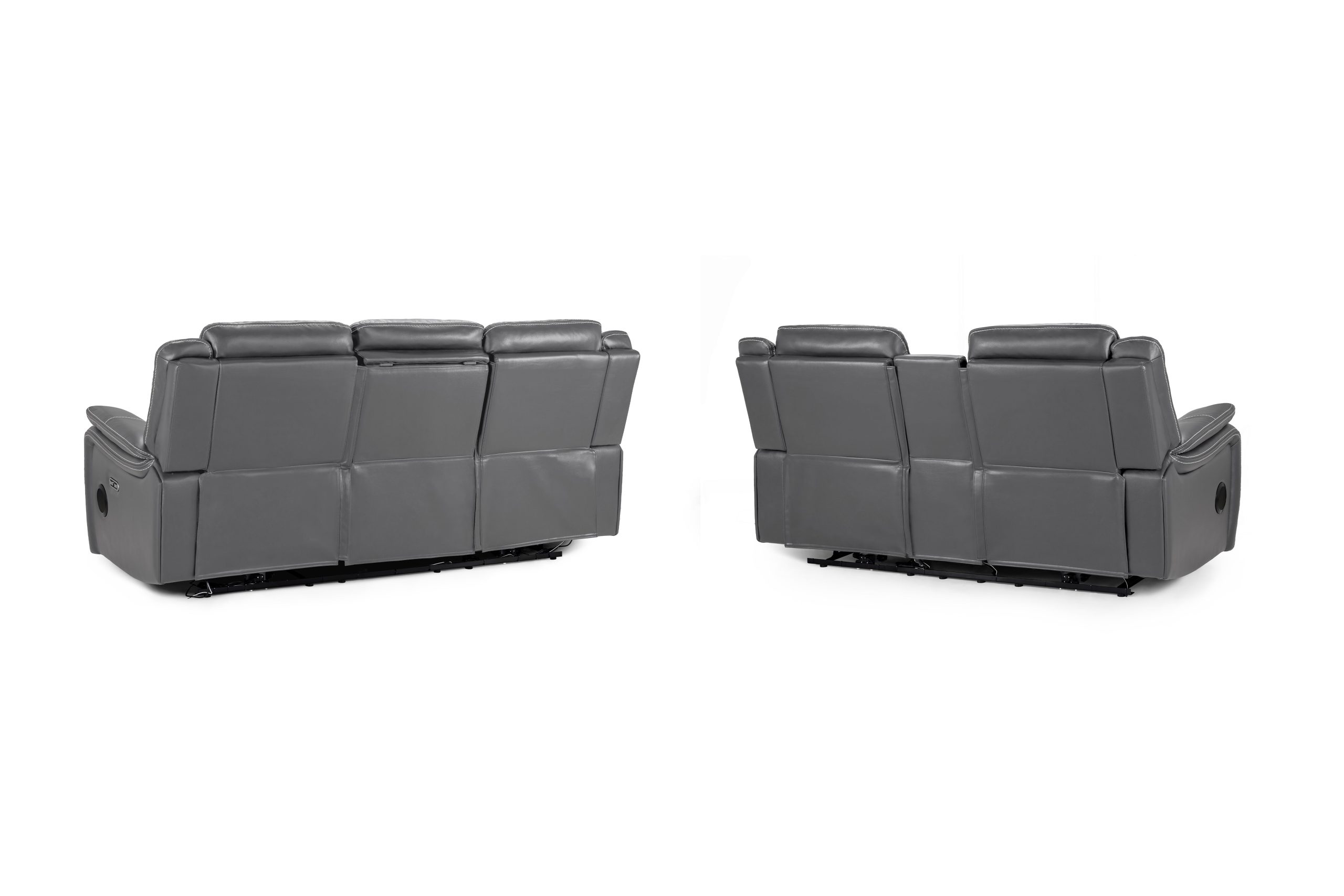 Galaxy Tech Electric Recliner Sofa Grey 3+2 Set - Image 4