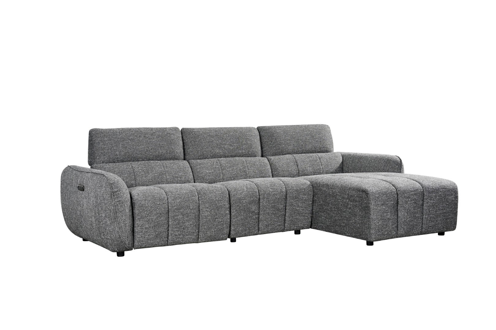 Turin Electric Recliner Sofa Charcoal Right Hand - Image 2