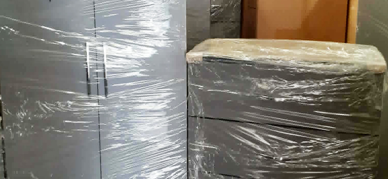 Pre-built bedroom furniture.