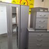 Tripple robe with 5 drawer chest and bedside