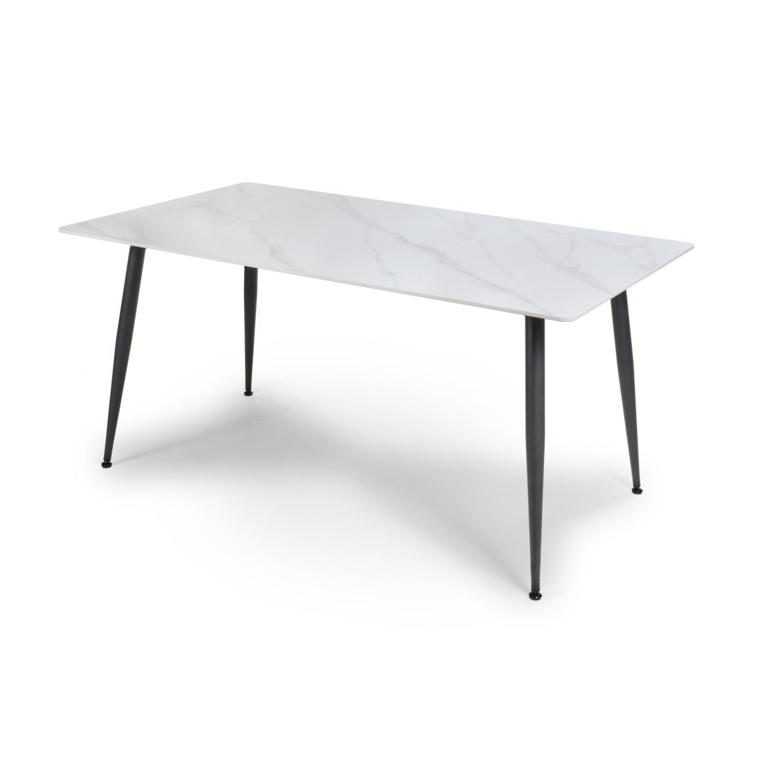 Monaco White Sintered Stone Dining Table With 6 Esme Dark Brown Chairs - Image 3
