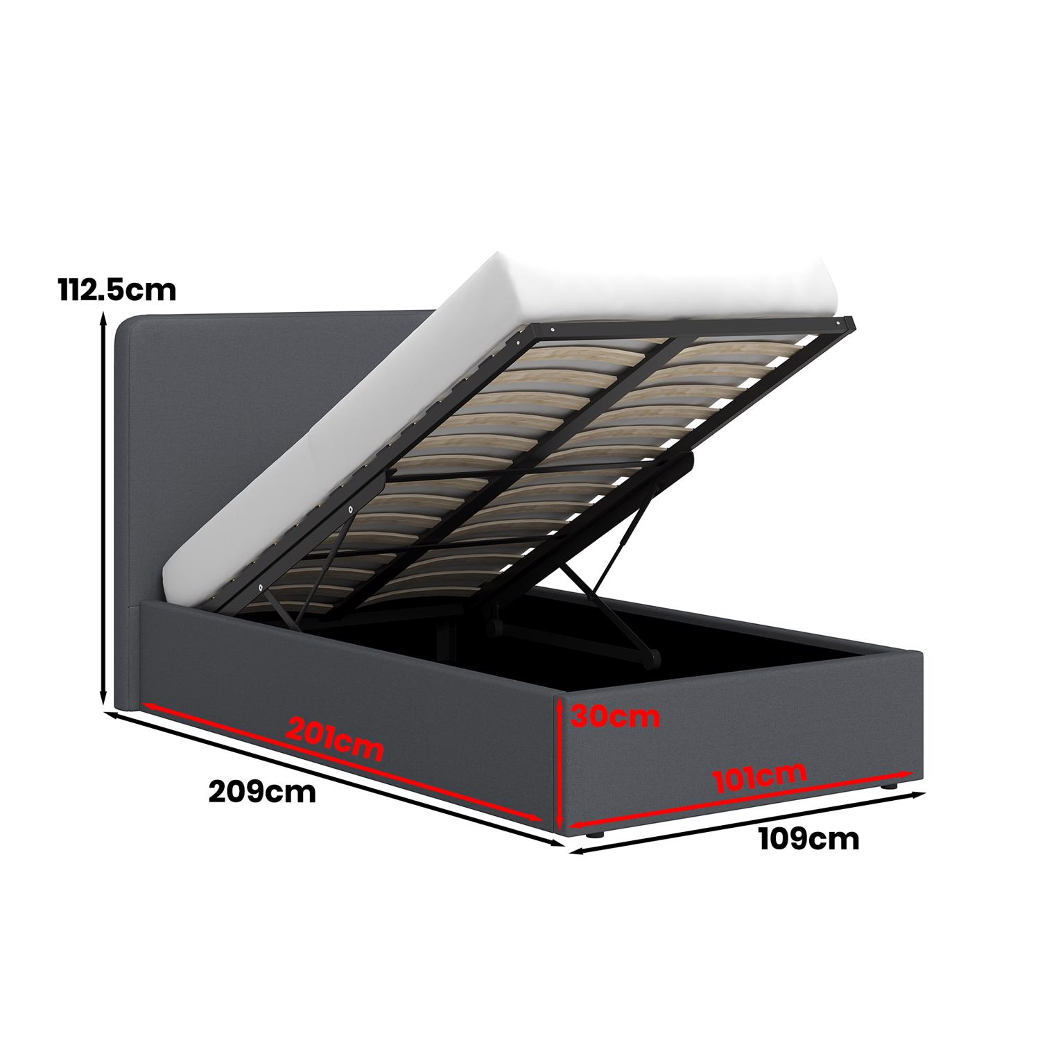 Walton Fabric Ottoman Storage Bedframe - Image 5