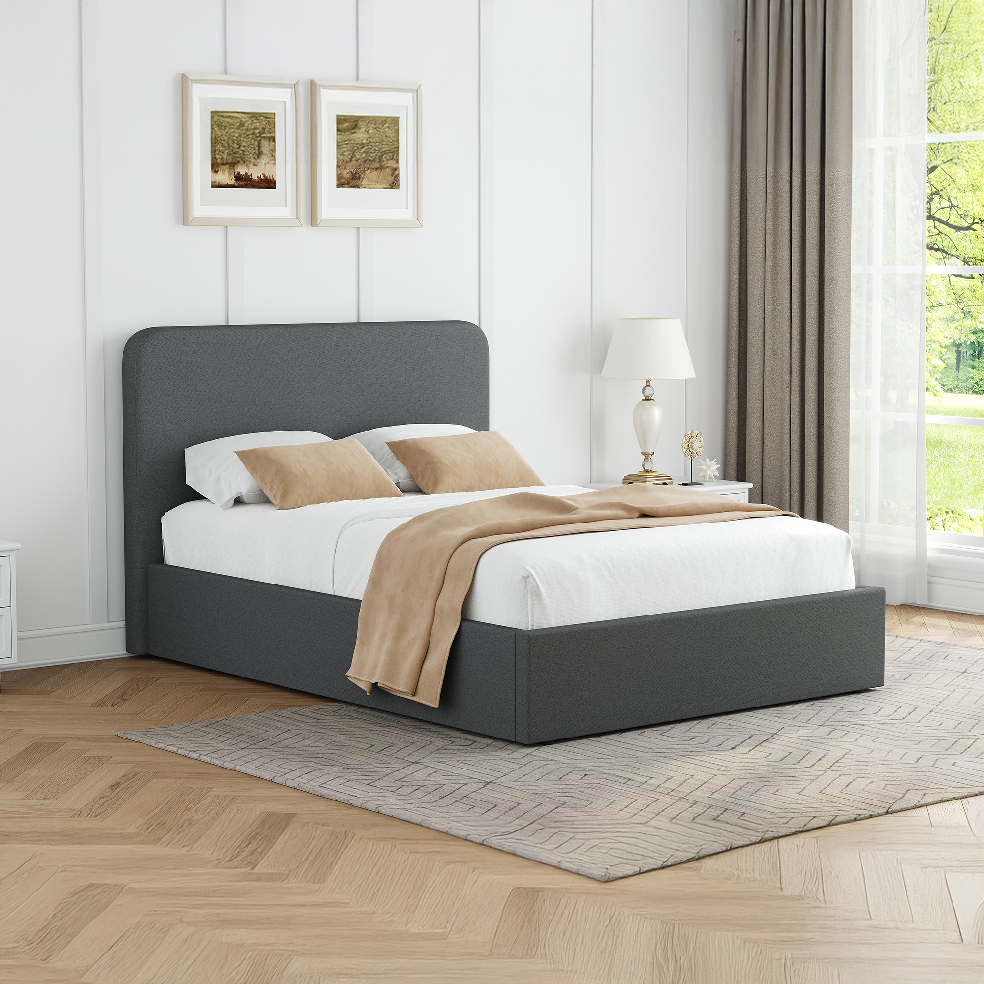 Walton Fabric Ottoman Storage Bedframe