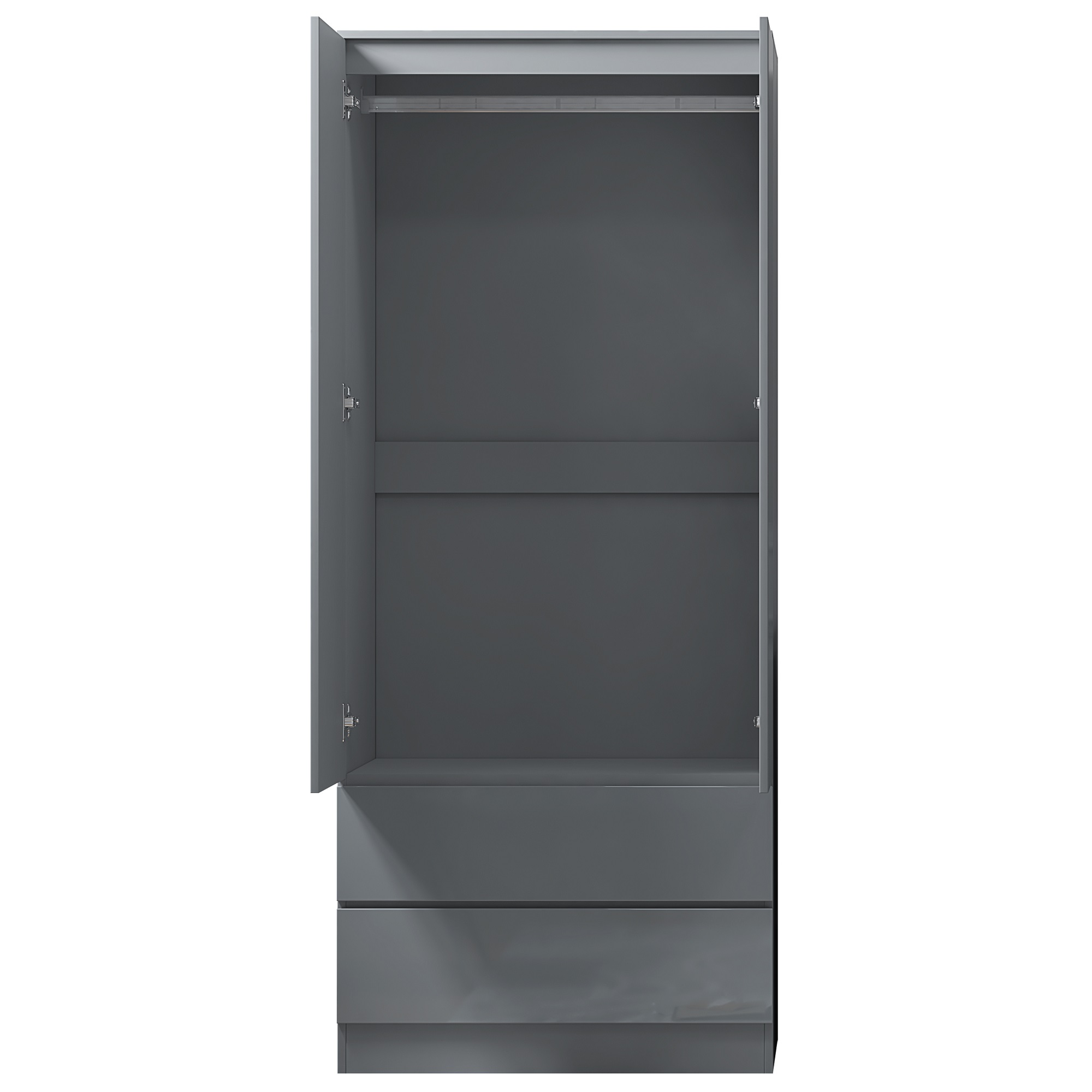 FWStyle Stora 2 Door 2 Drawer Combination Wardrobe – Grey Gloss Front - Image 3