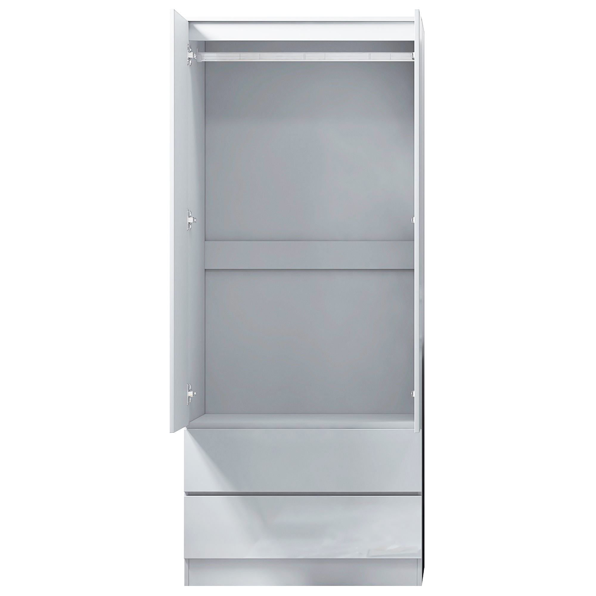 FWStyle Stora 2 Door 2 Drawer Combination Wardrobe – White Gloss Front - Image 3